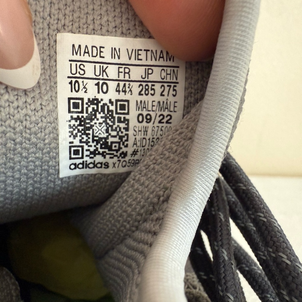 Adidas Gray and Black Patterned Mesh Athletic Sneakers - Picture 11 of 12
